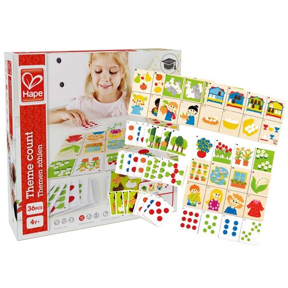 New in Box Hape Wooden Card Game- Theme Count Kid's Math Skills - Picture 1 of 12